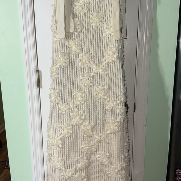 Anthropologie En Saison Cream Reese Floral Appliqué Open Stitch Cool Maxi Size S - Picture 8 of 14